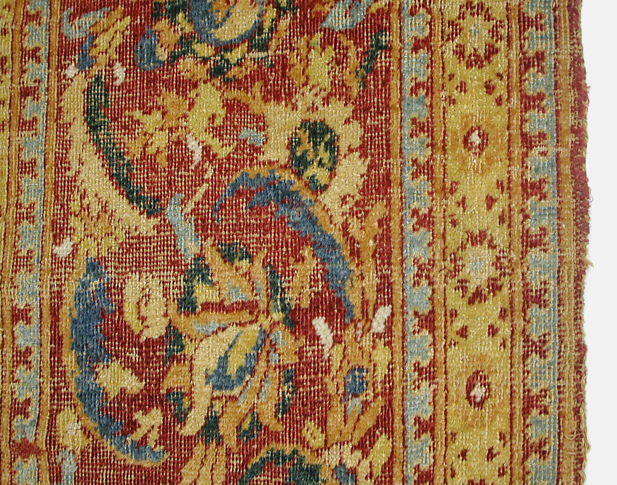 Carpet, Wool (warp, weft and pile), asymmetrically knotted pile