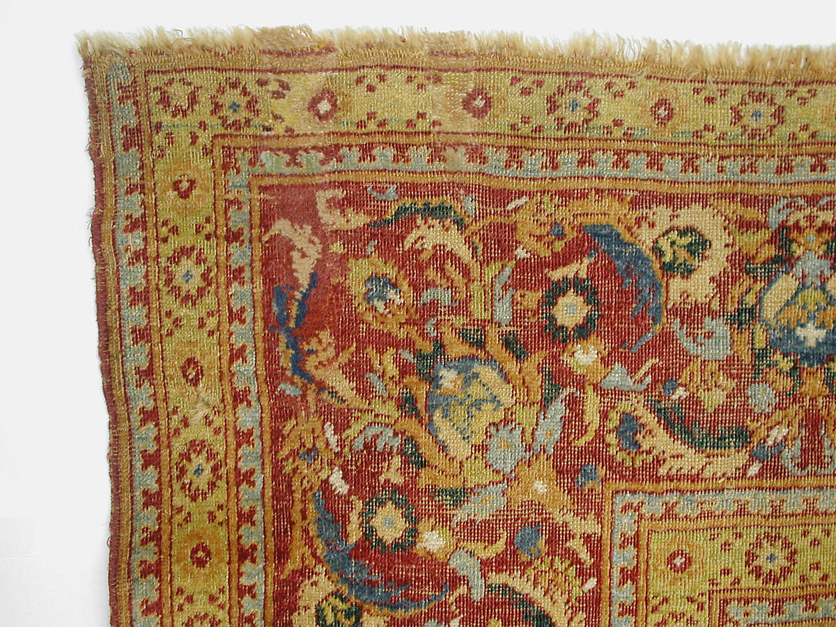 Carpet, Wool (warp, weft and pile), asymmetrically knotted pile