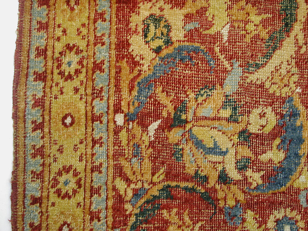 Carpet, Wool (warp, weft and pile), asymmetrically knotted pile