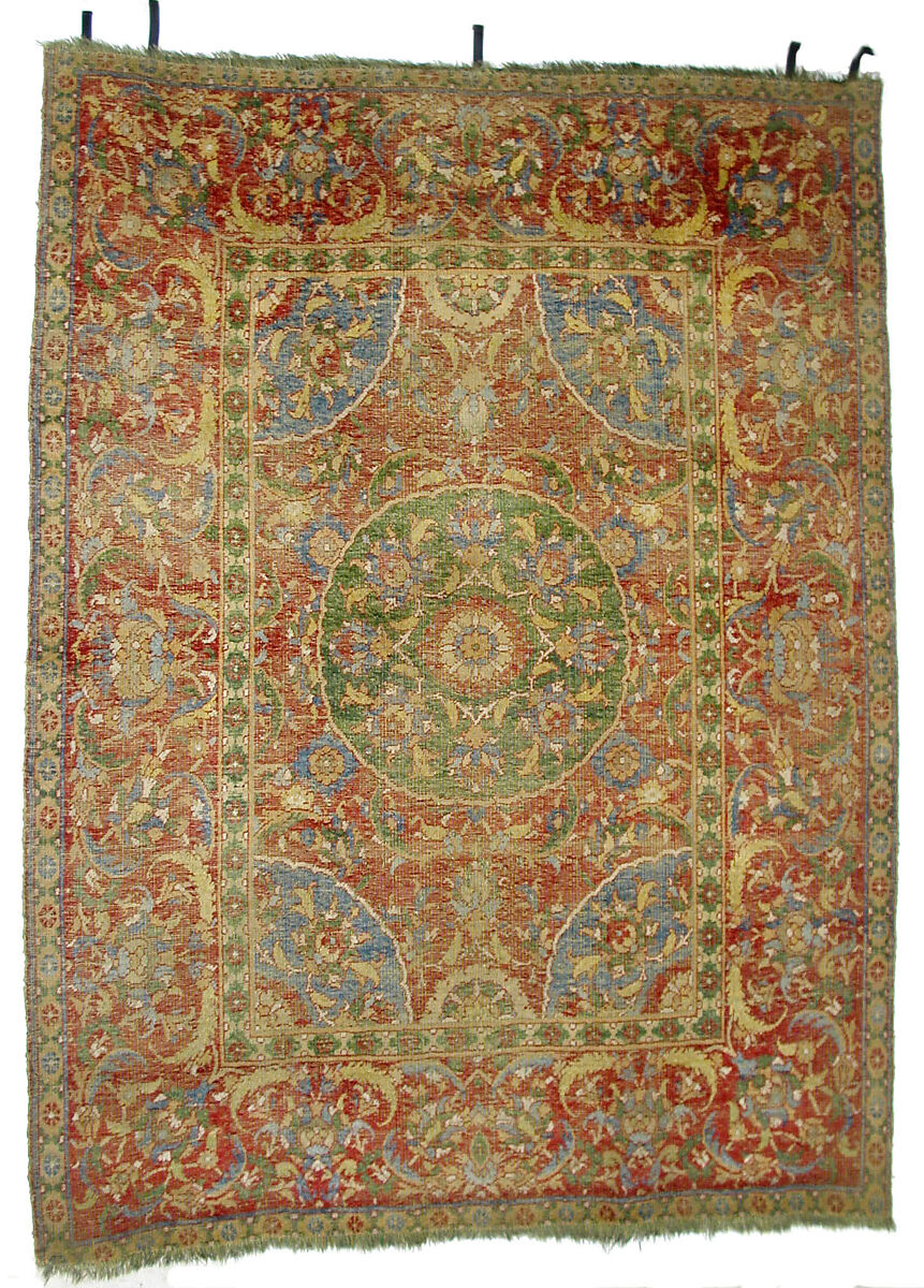 Carpet, Wool (warp, weft and pile); asymmetrically knotted pile