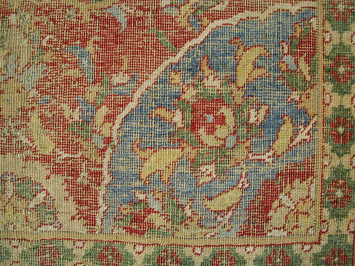 Carpet, Wool (warp, weft and pile); asymmetrically knotted pile