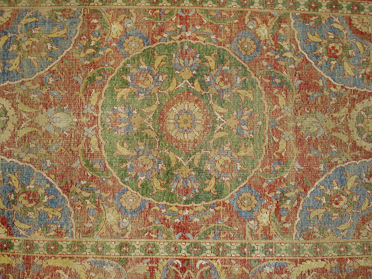 Carpet, Wool (warp, weft and pile); asymmetrically knotted pile