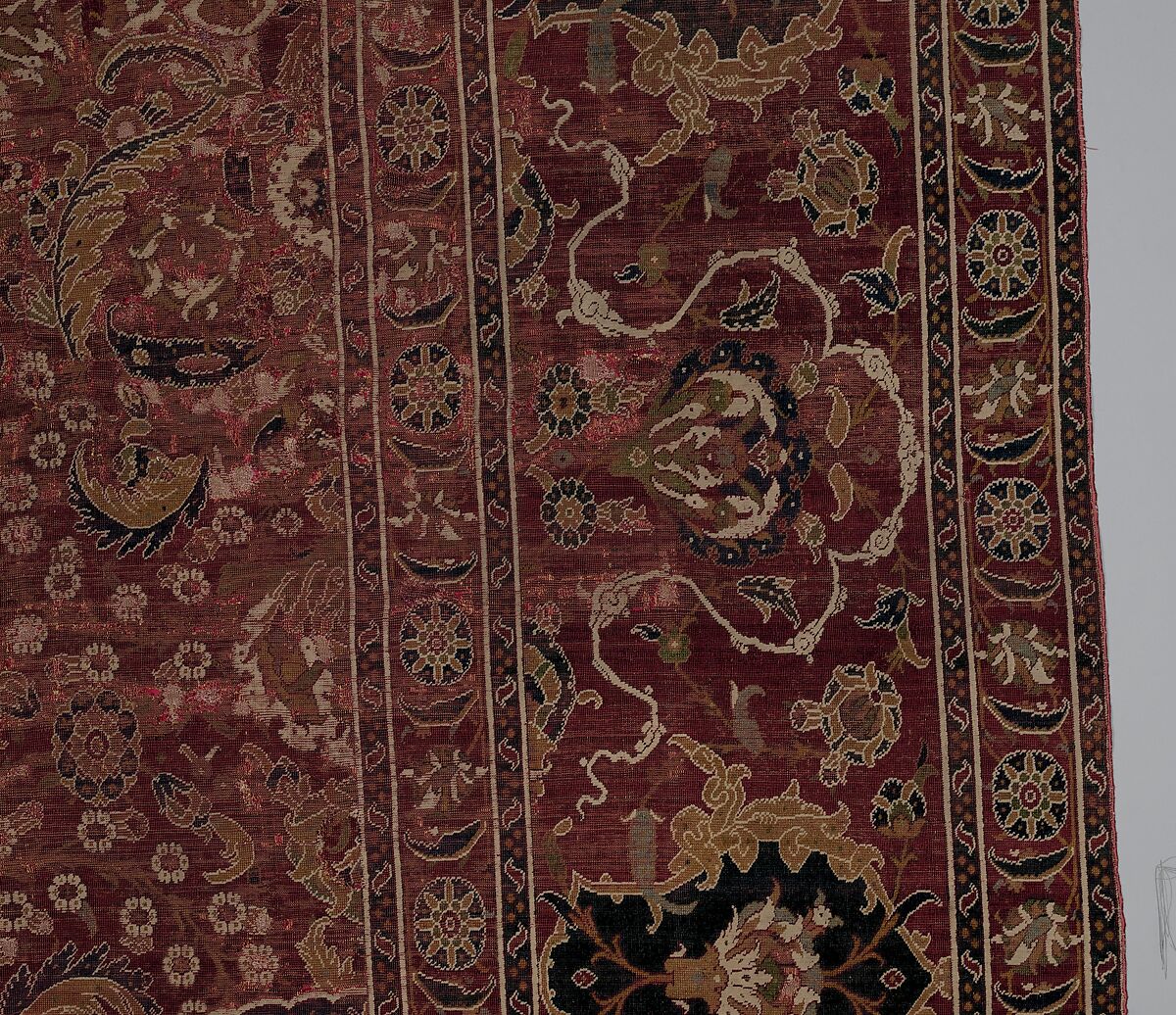 Carpet, Wool (warp, weft and pile); asymmetrically knotted pile