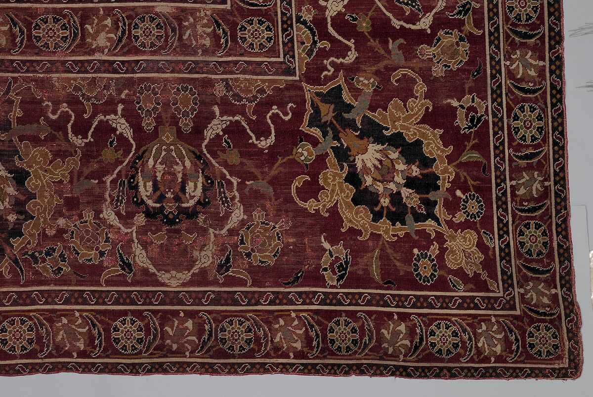 Carpet, Wool (warp, weft and pile); asymmetrically knotted pile