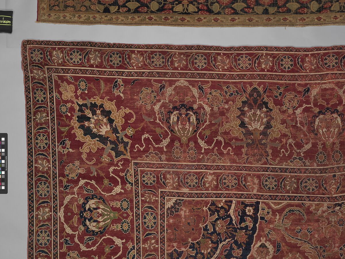 Carpet, Wool (warp, weft and pile); asymmetrically knotted pile