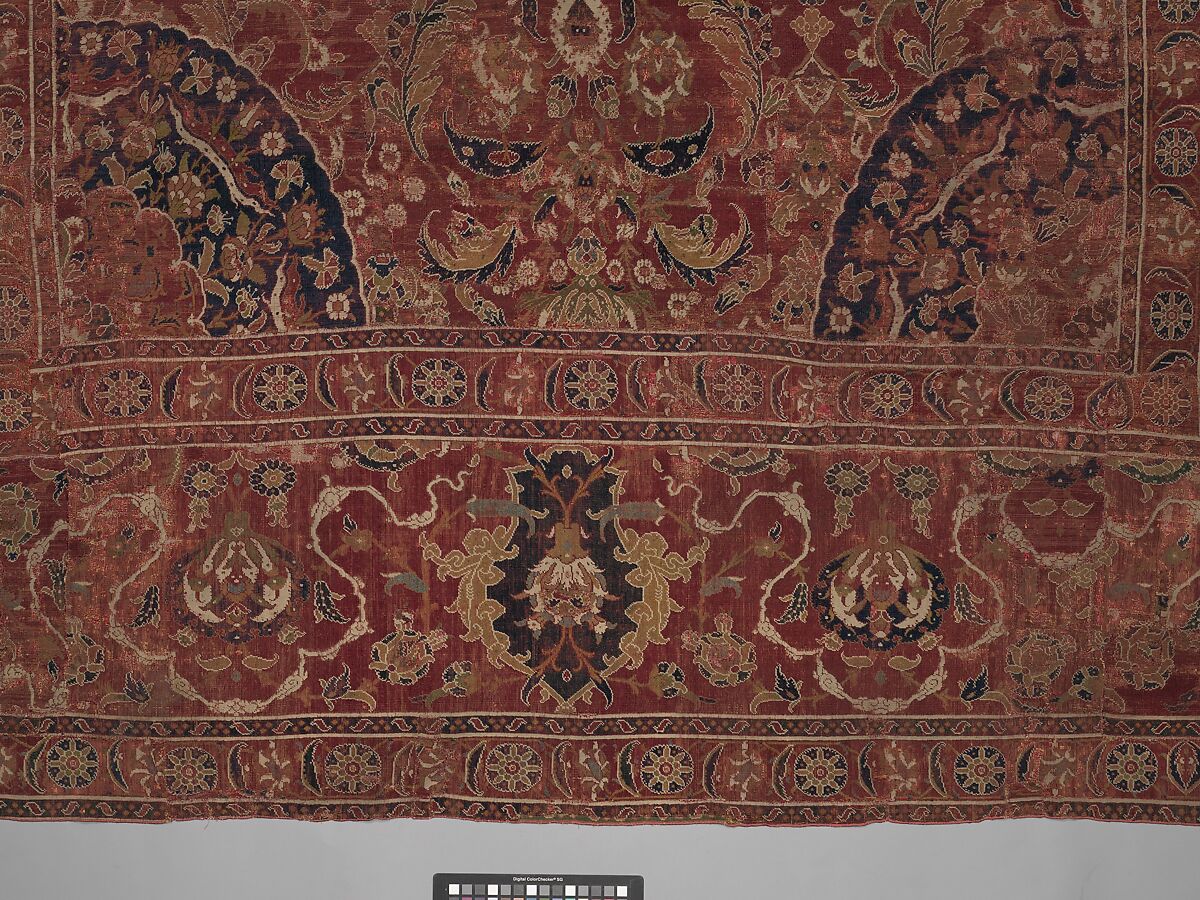 Carpet, Wool (warp, weft and pile); asymmetrically knotted pile