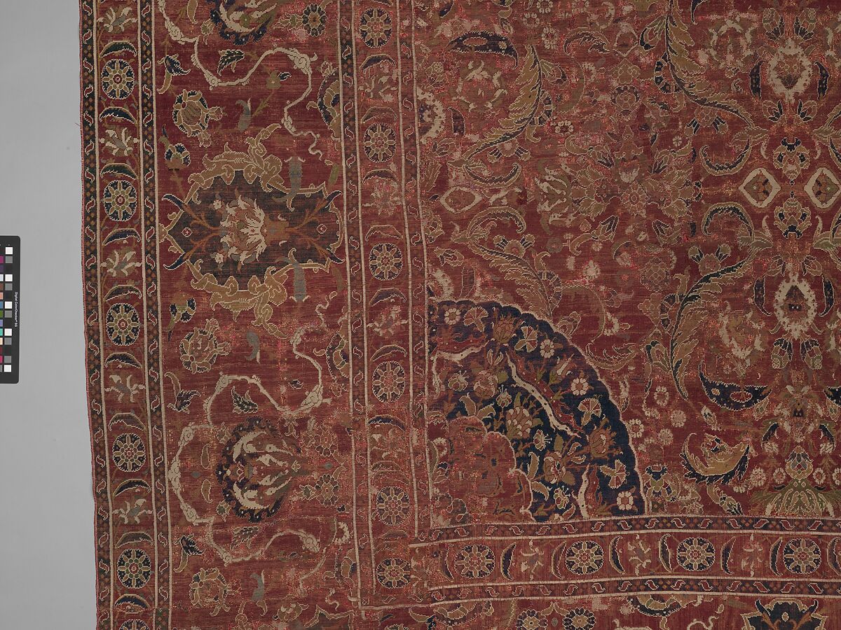 Carpet, Wool (warp, weft and pile); asymmetrically knotted pile