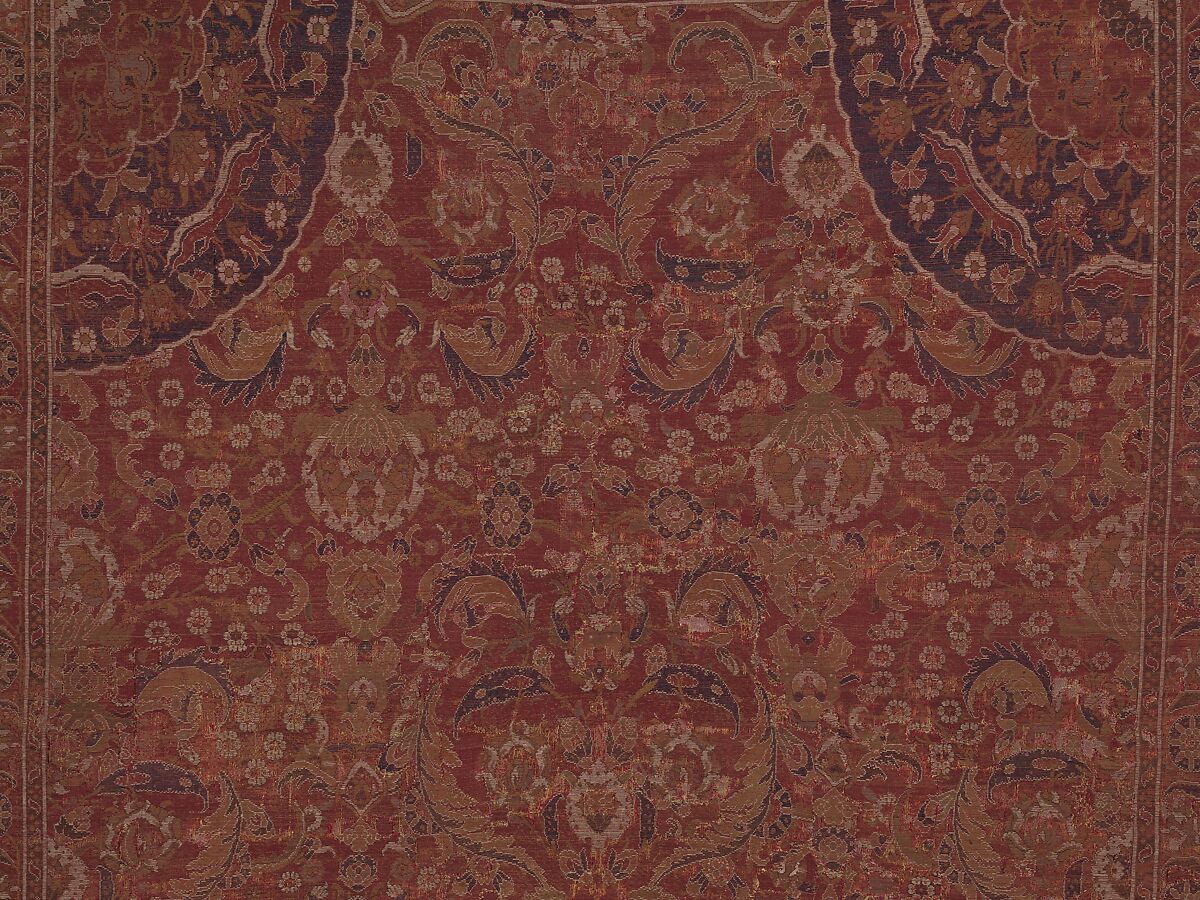 Carpet, Wool (warp, weft and pile); asymmetrically knotted pile