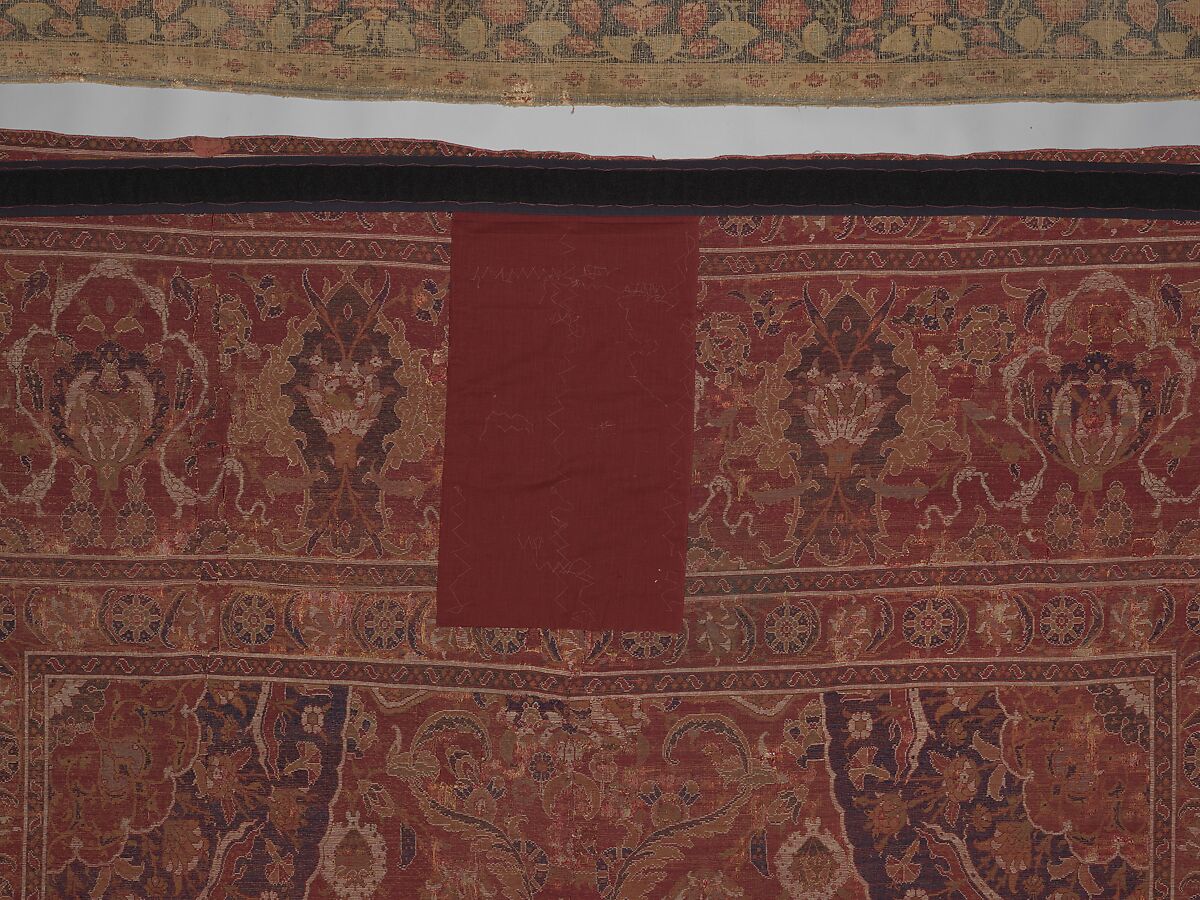 Carpet, Wool (warp, weft and pile); asymmetrically knotted pile