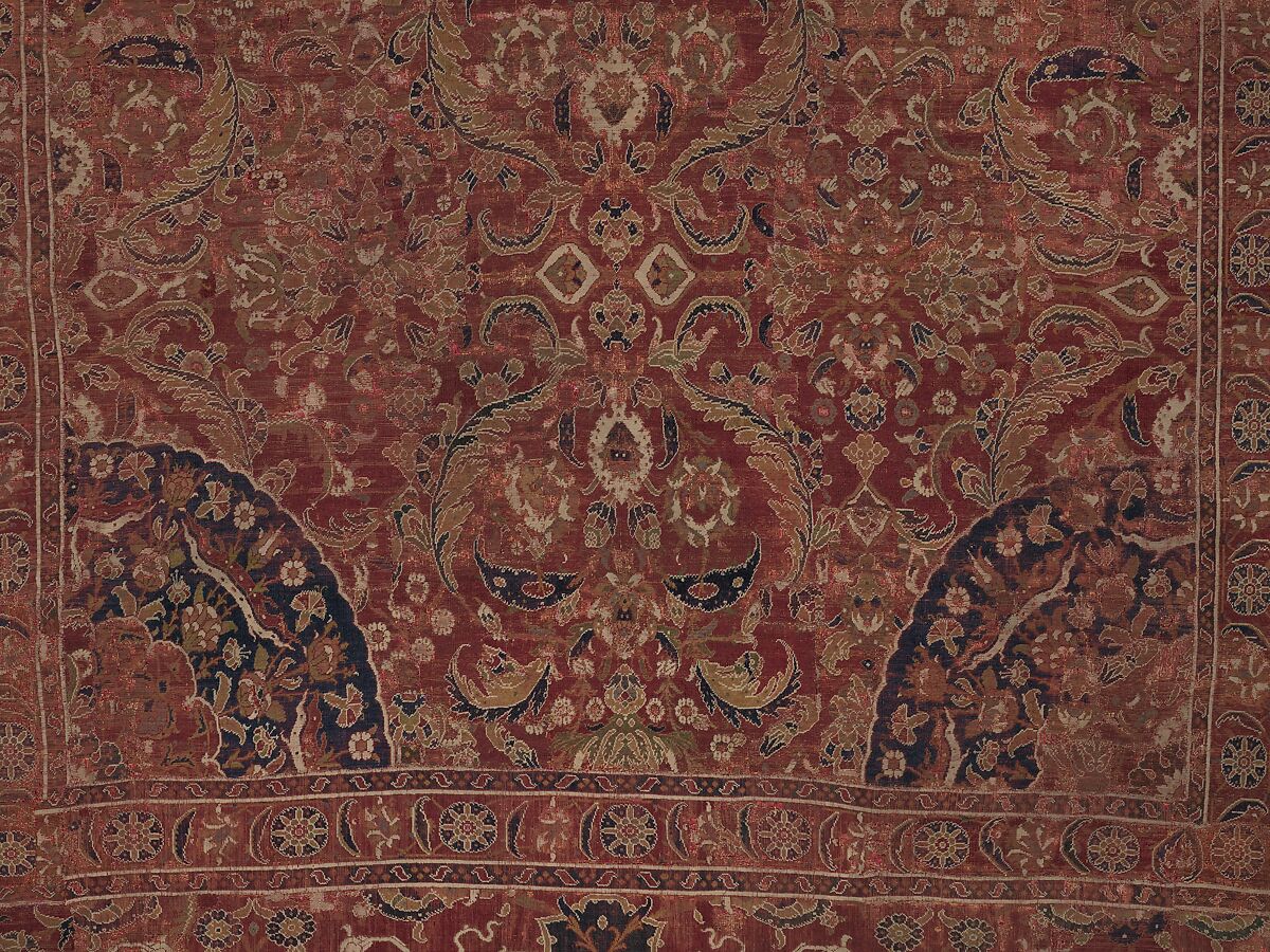 Carpet, Wool (warp, weft and pile); asymmetrically knotted pile