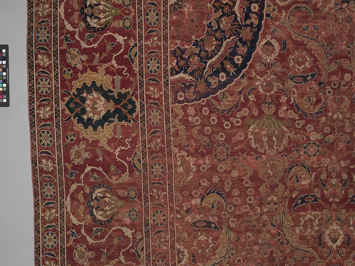 Carpet, Wool (warp, weft and pile); asymmetrically knotted pile