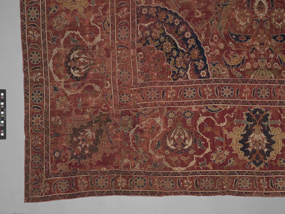 Carpet, Wool (warp, weft and pile); asymmetrically knotted pile