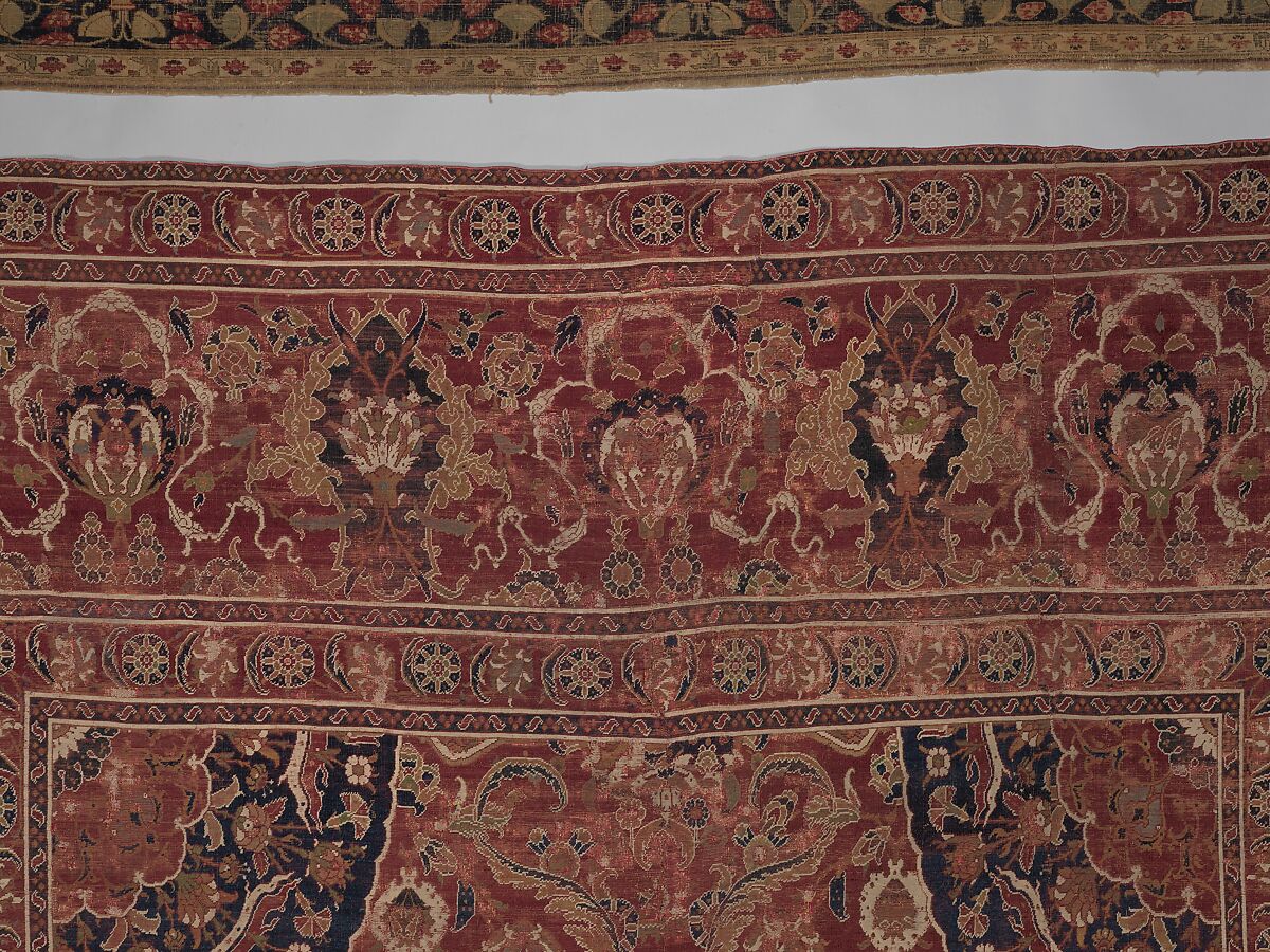 Carpet, Wool (warp, weft and pile); asymmetrically knotted pile