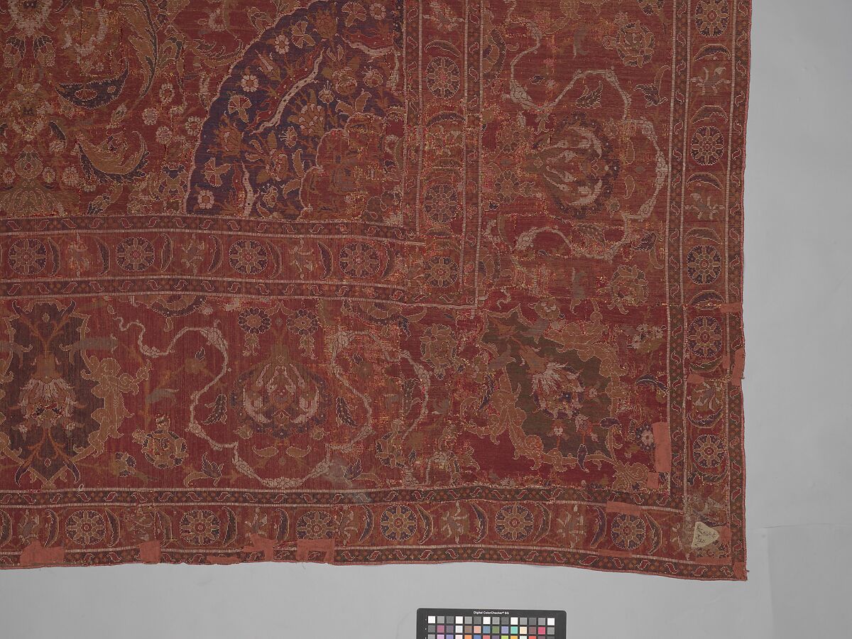 Carpet, Wool (warp, weft and pile); asymmetrically knotted pile