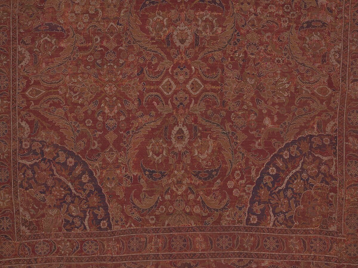 Carpet, Wool (warp, weft and pile); asymmetrically knotted pile