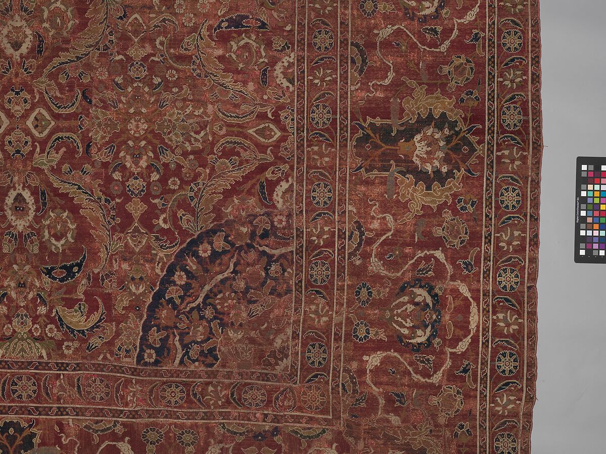 Carpet, Wool (warp, weft and pile); asymmetrically knotted pile