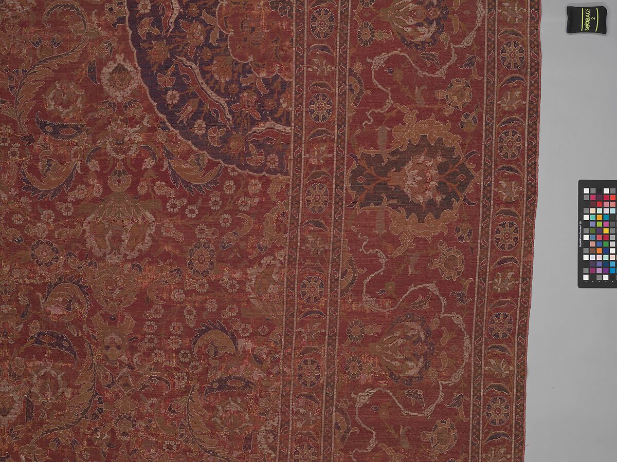 Carpet, Wool (warp, weft and pile); asymmetrically knotted pile