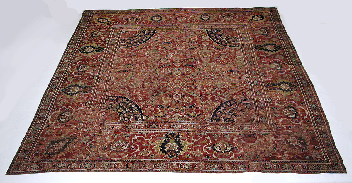 Carpet, Wool (warp, weft and pile); asymmetrically knotted pile