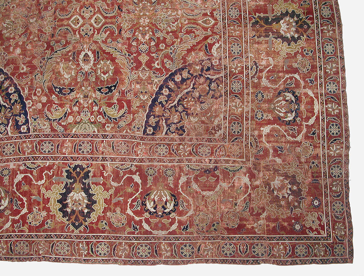 Carpet, Wool (warp, weft and pile); asymmetrically knotted pile