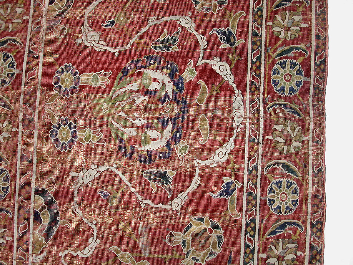 Carpet, Wool (warp, weft and pile); asymmetrically knotted pile