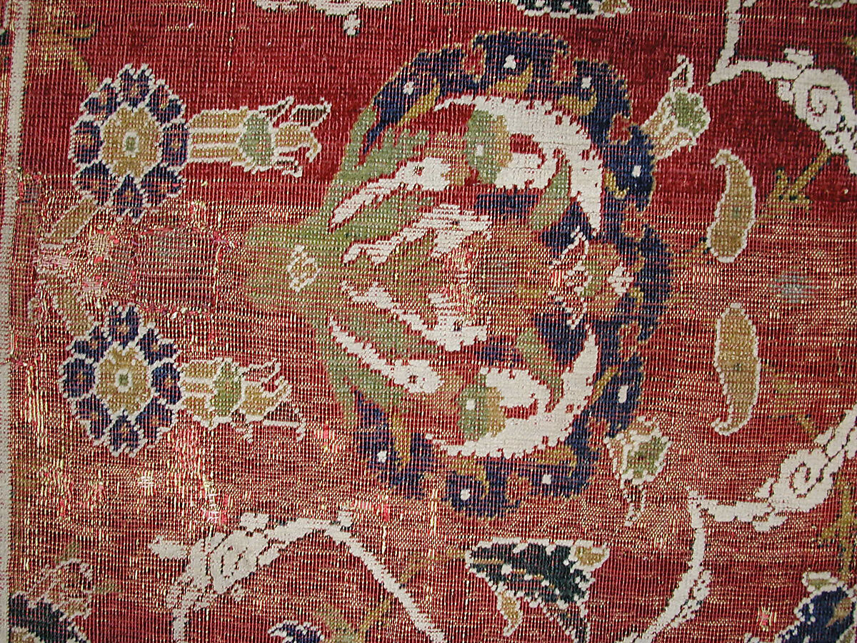 Carpet, Wool (warp, weft and pile); asymmetrically knotted pile