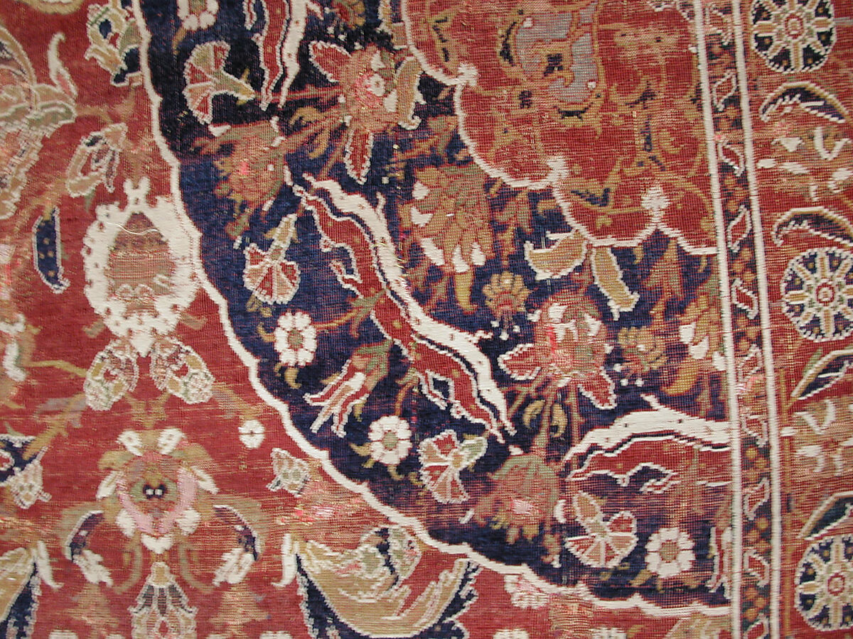 Carpet, Wool (warp, weft and pile); asymmetrically knotted pile