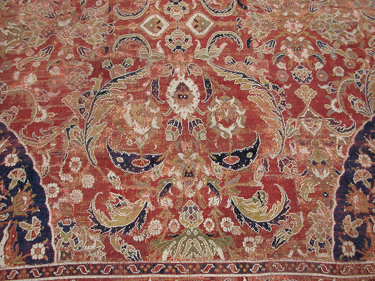 Carpet, Wool (warp, weft and pile); asymmetrically knotted pile