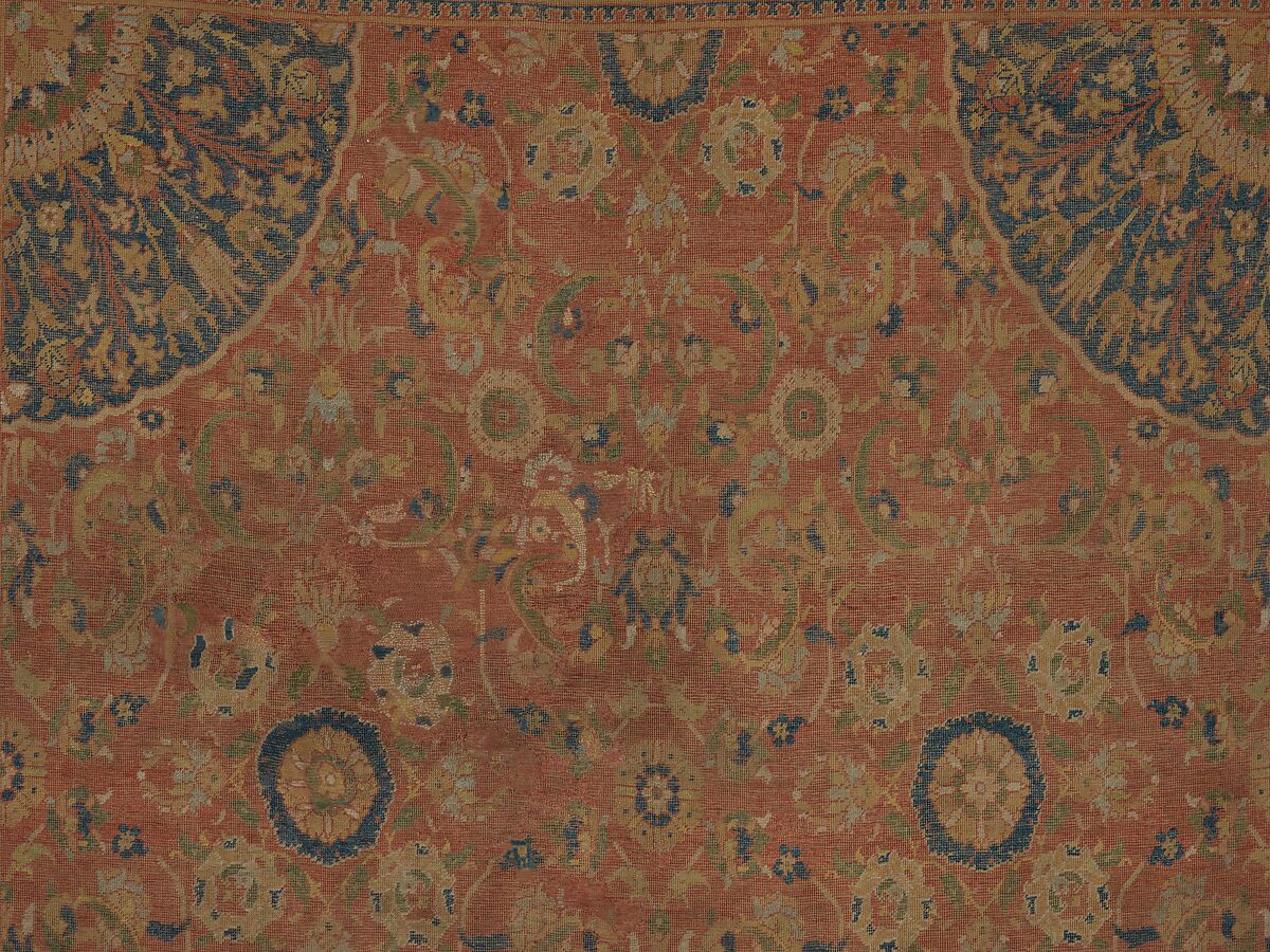 Carpet, Wool (warp, weft and pile); asymmetrically knotted pile