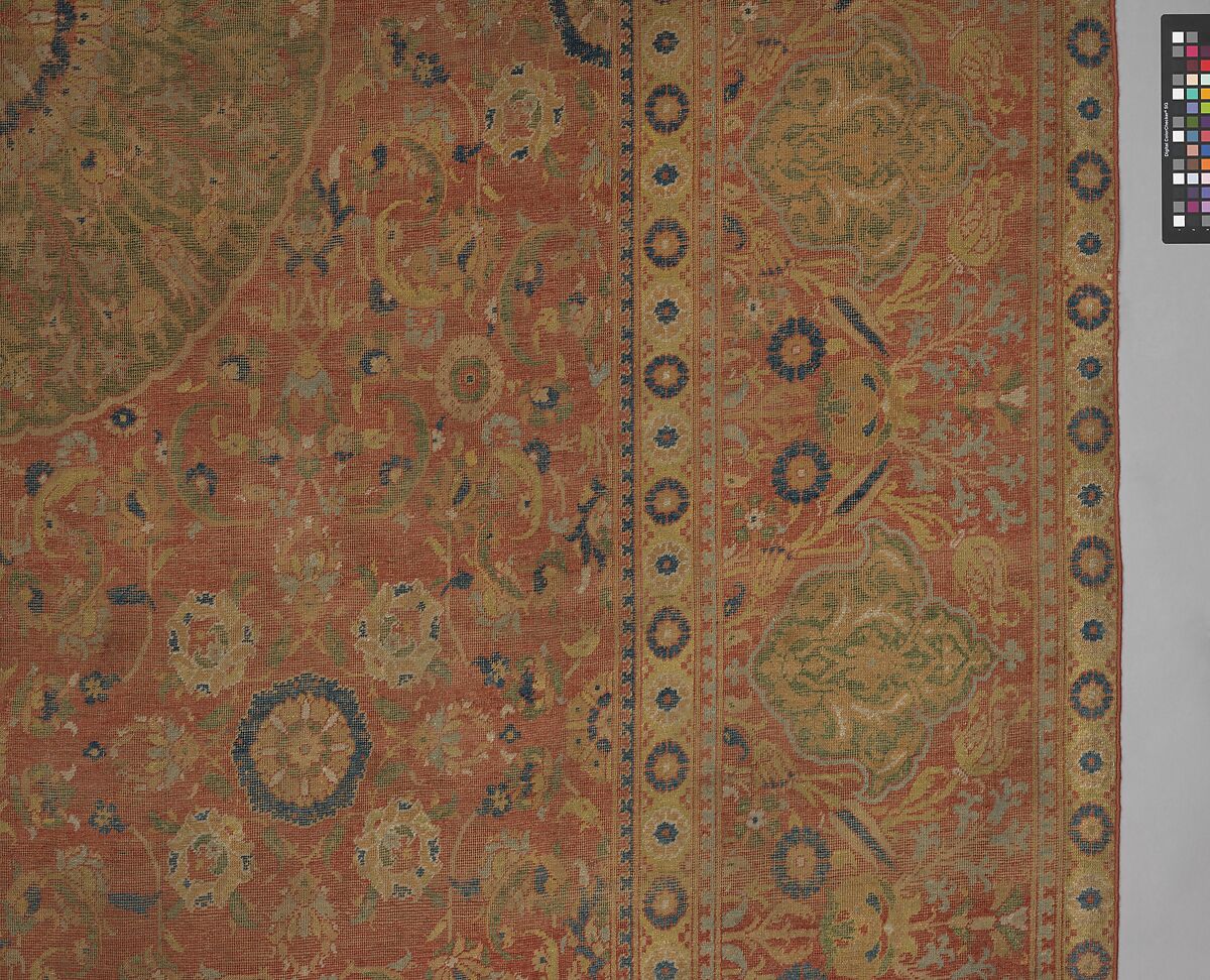 Carpet, Wool (warp, weft and pile); asymmetrically knotted pile