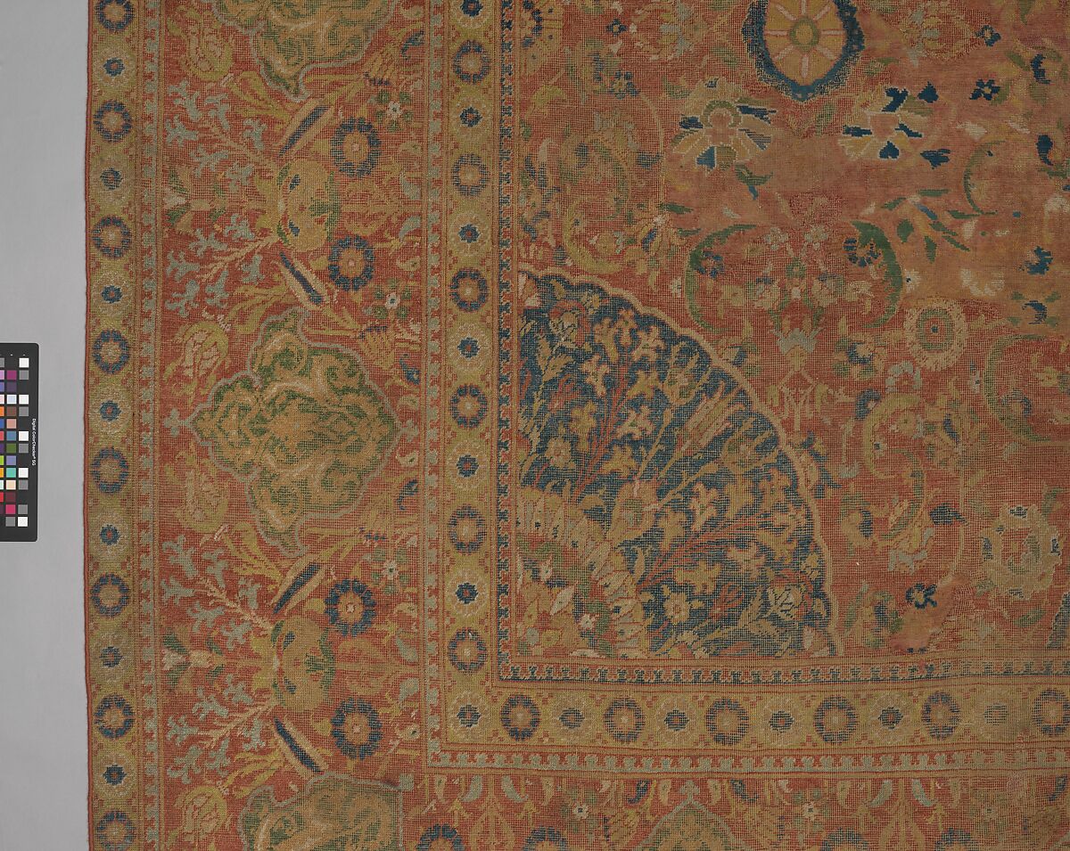 Carpet, Wool (warp, weft and pile); asymmetrically knotted pile