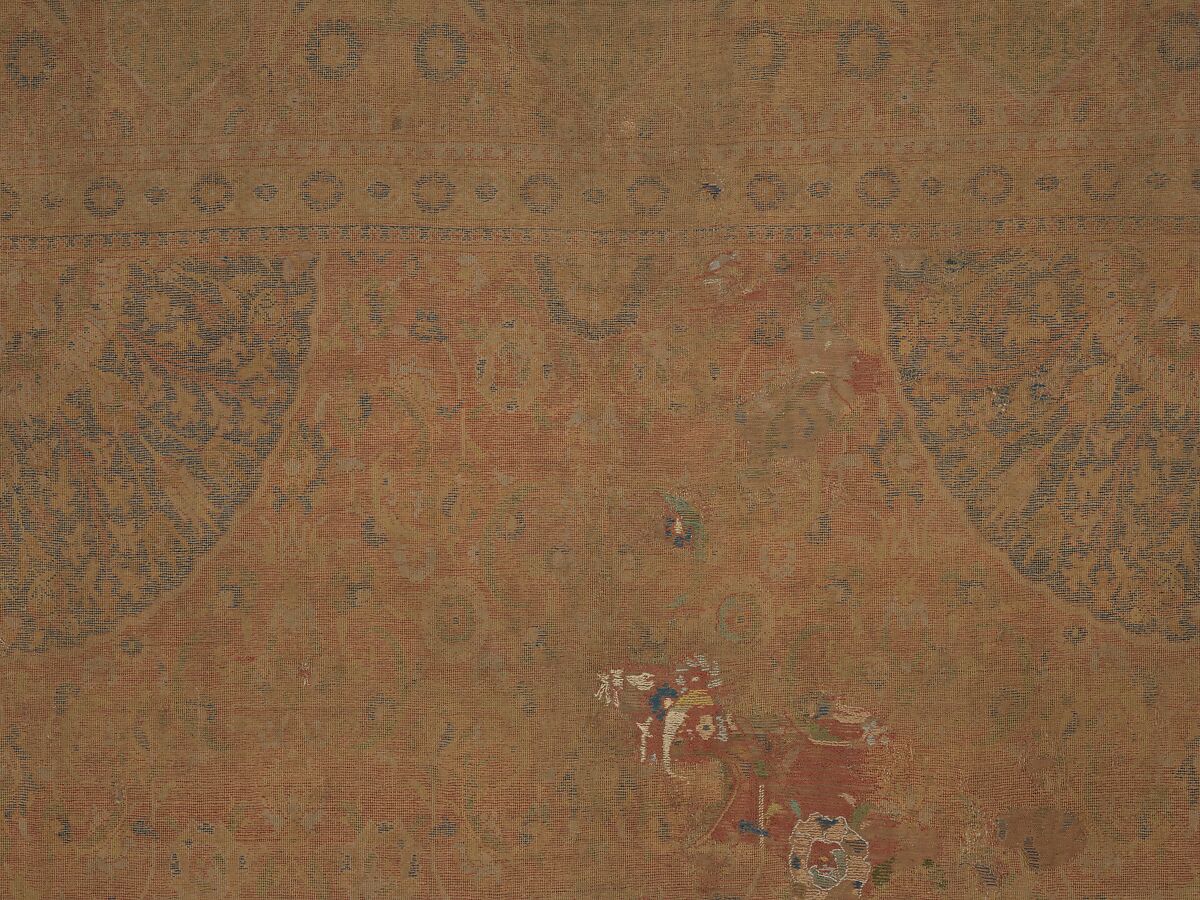 Carpet, Wool (warp, weft and pile); asymmetrically knotted pile