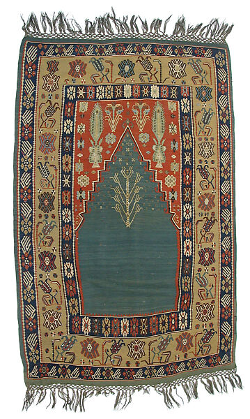 Carpet, Wool (warp and weft); tapestry-woven 