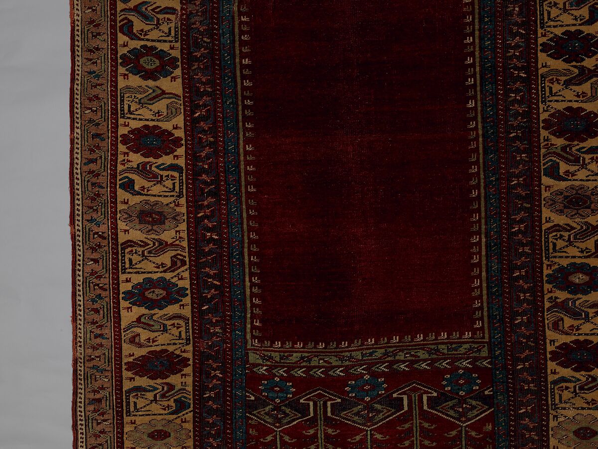 Carpet, Wool (warp, weft and pile); symmetrically knotted pile