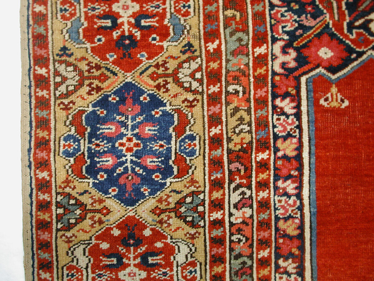 Carpet with Double-Ended Triple Niche, Wool (warp, weft and pile); symmetrically knotted pile