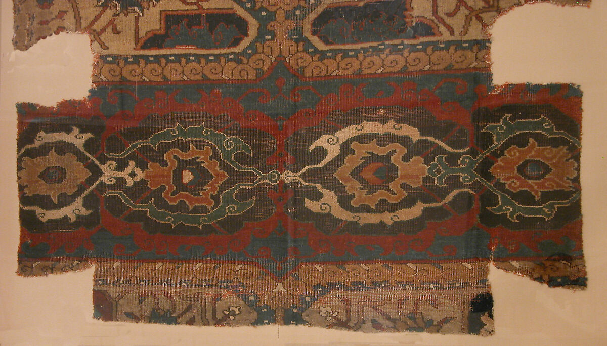Fragment of a Northwest Persian Medallion Carpet, Cotton (warp), wool (weft and pile); asymmetrically knotted pile