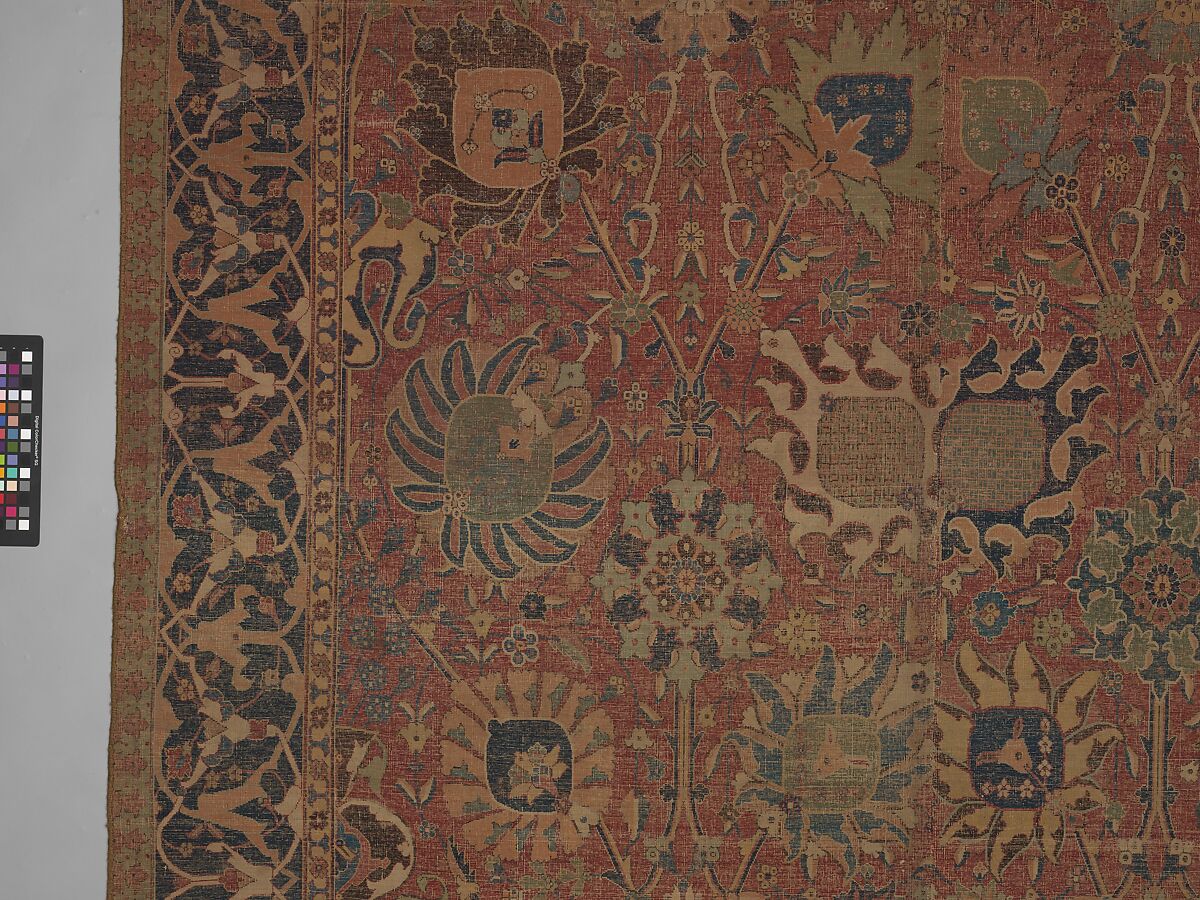 Vase Carpet, Cotton (warp and weft), wool (pile); asymmetrically knotted pile