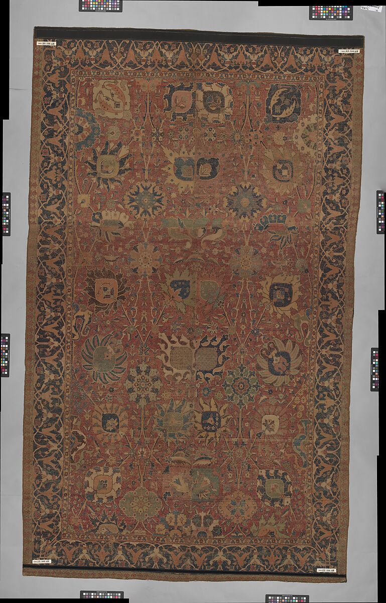 Vase Carpet, Cotton (warp and weft), wool (pile); asymmetrically knotted pile