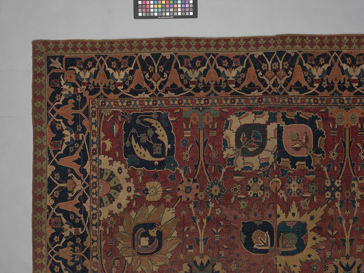 Vase Carpet, Cotton (warp and weft), wool (pile); asymmetrically knotted pile