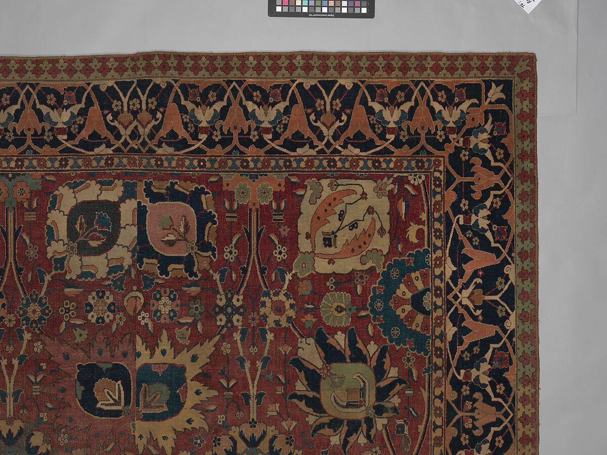 Vase Carpet, Cotton (warp and weft), wool (pile); asymmetrically knotted pile