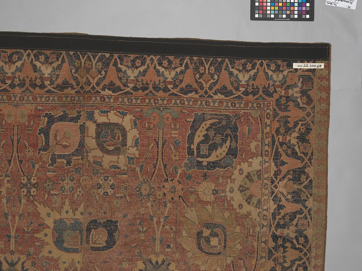 Vase Carpet, Cotton (warp and weft), wool (pile); asymmetrically knotted pile