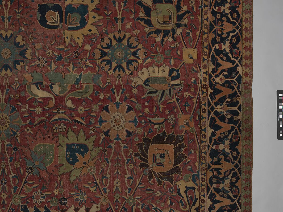 Vase Carpet, Cotton (warp and weft), wool (pile); asymmetrically knotted pile