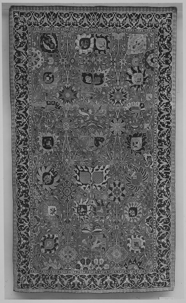 Vase Carpet, Cotton (warp and weft), wool (pile); asymmetrically knotted pile