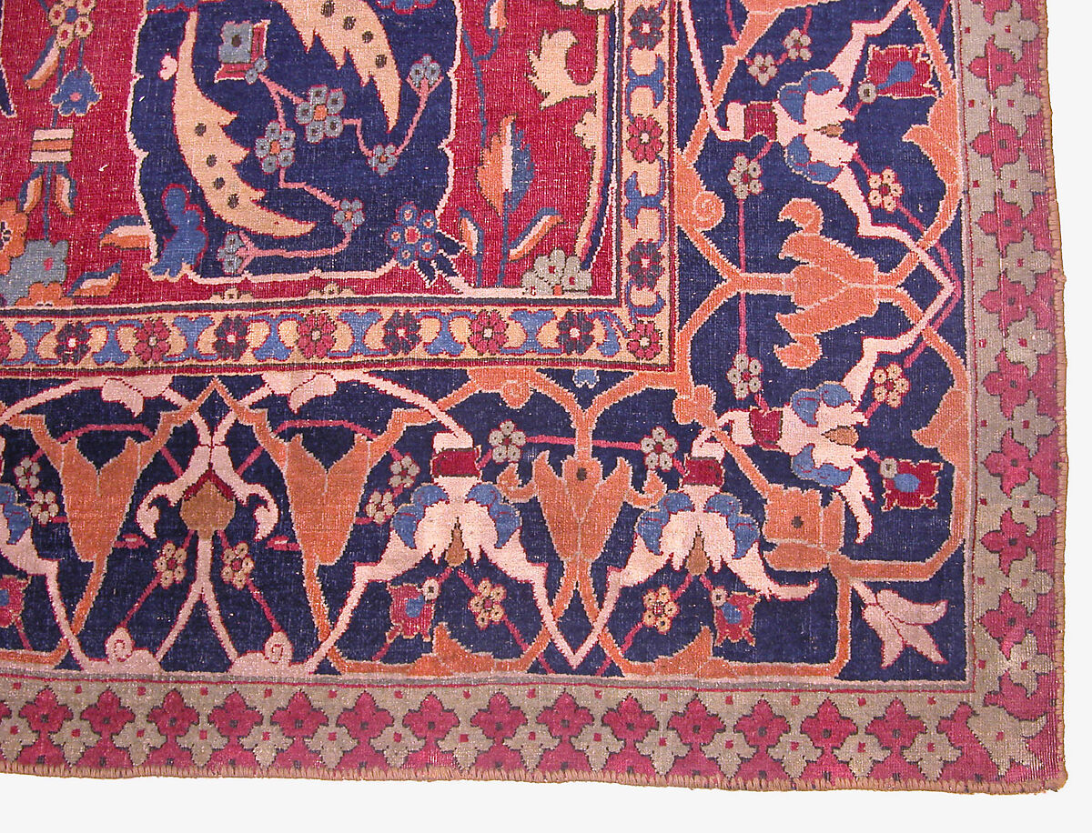 Vase Carpet, Cotton (warp and weft), wool (pile); asymmetrically knotted pile