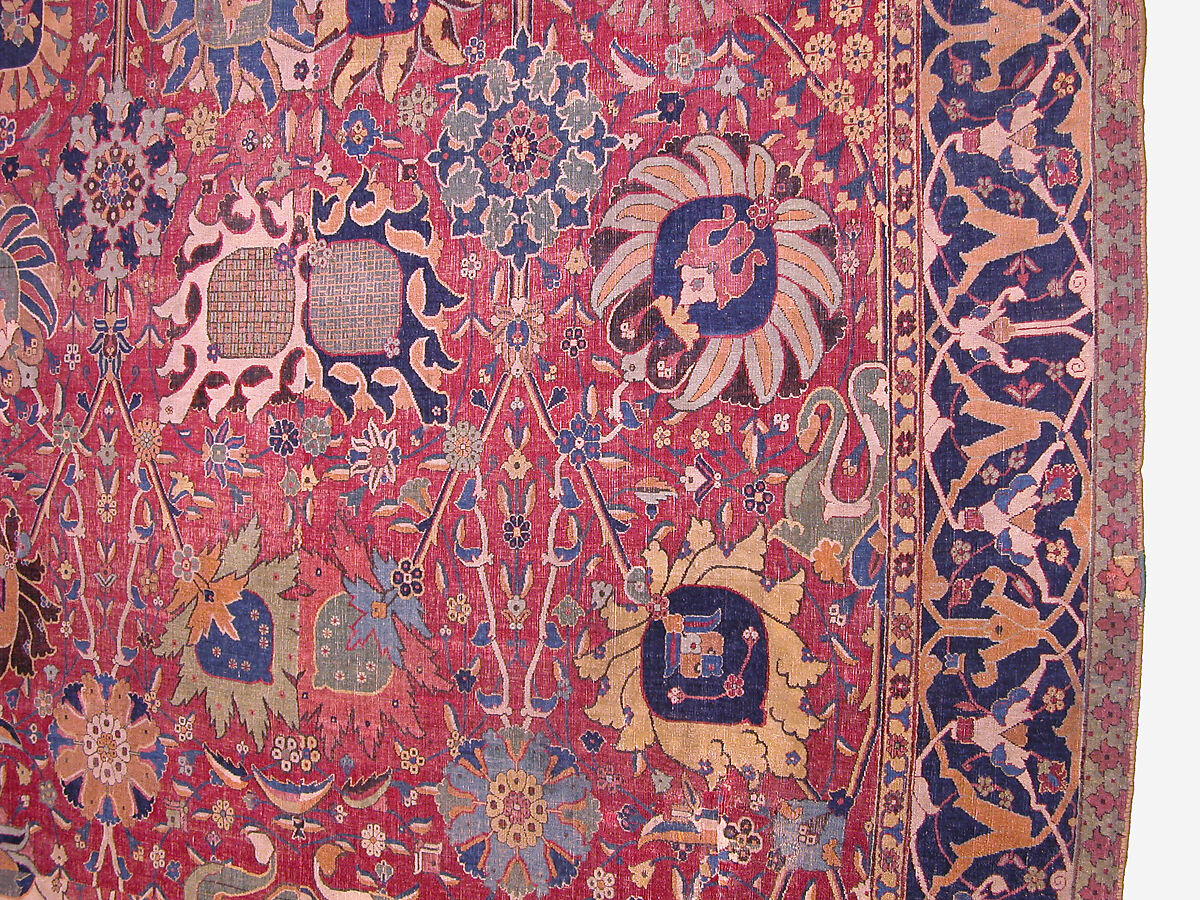 Vase Carpet, Cotton (warp and weft), wool (pile); asymmetrically knotted pile