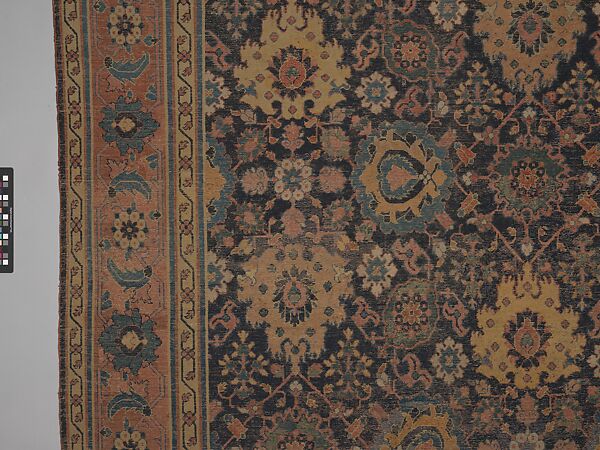 Blue-ground Harshang Carpet, Cotton (warp and weft), wool (pile); symmetrically knotted pile