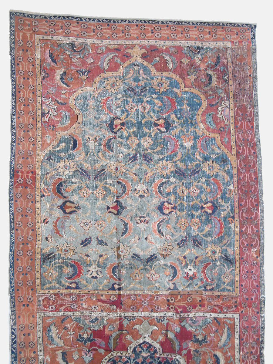 Carpet, Cotton (warp and weft), wool (pile); asymmetrically knotted pile