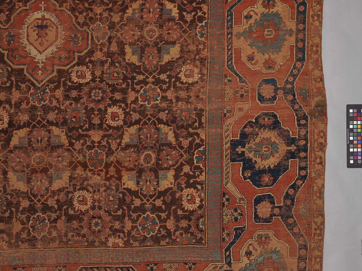 Carpet, Wool (warp, weft and pile); asymmetrically knotted pile