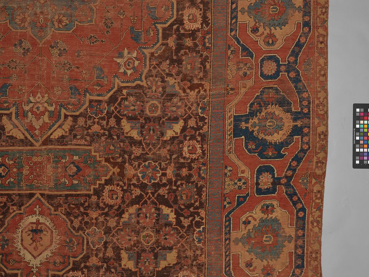 Carpet, Wool (warp, weft and pile); asymmetrically knotted pile