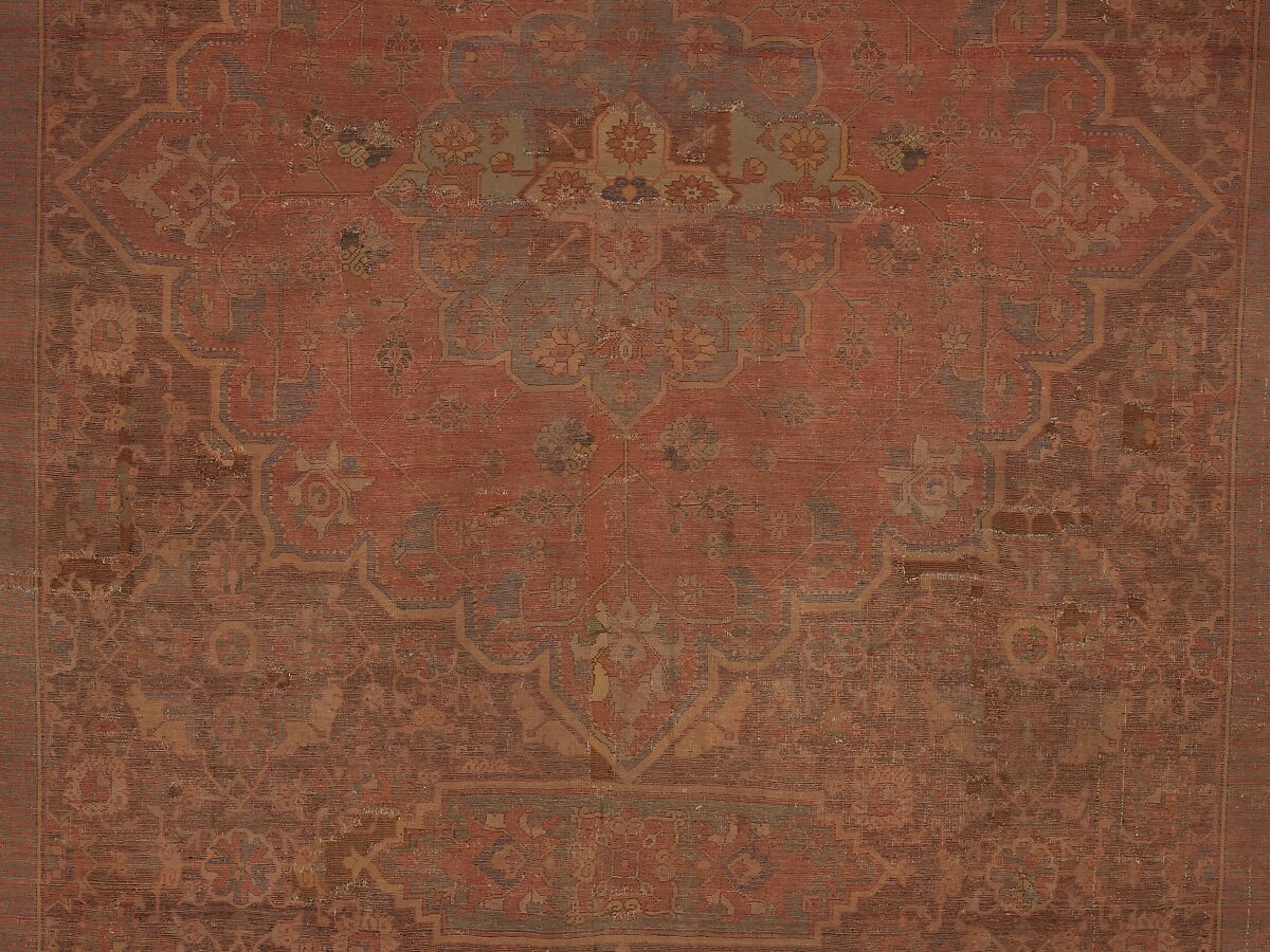 Carpet, Wool (warp, weft and pile); asymmetrically knotted pile