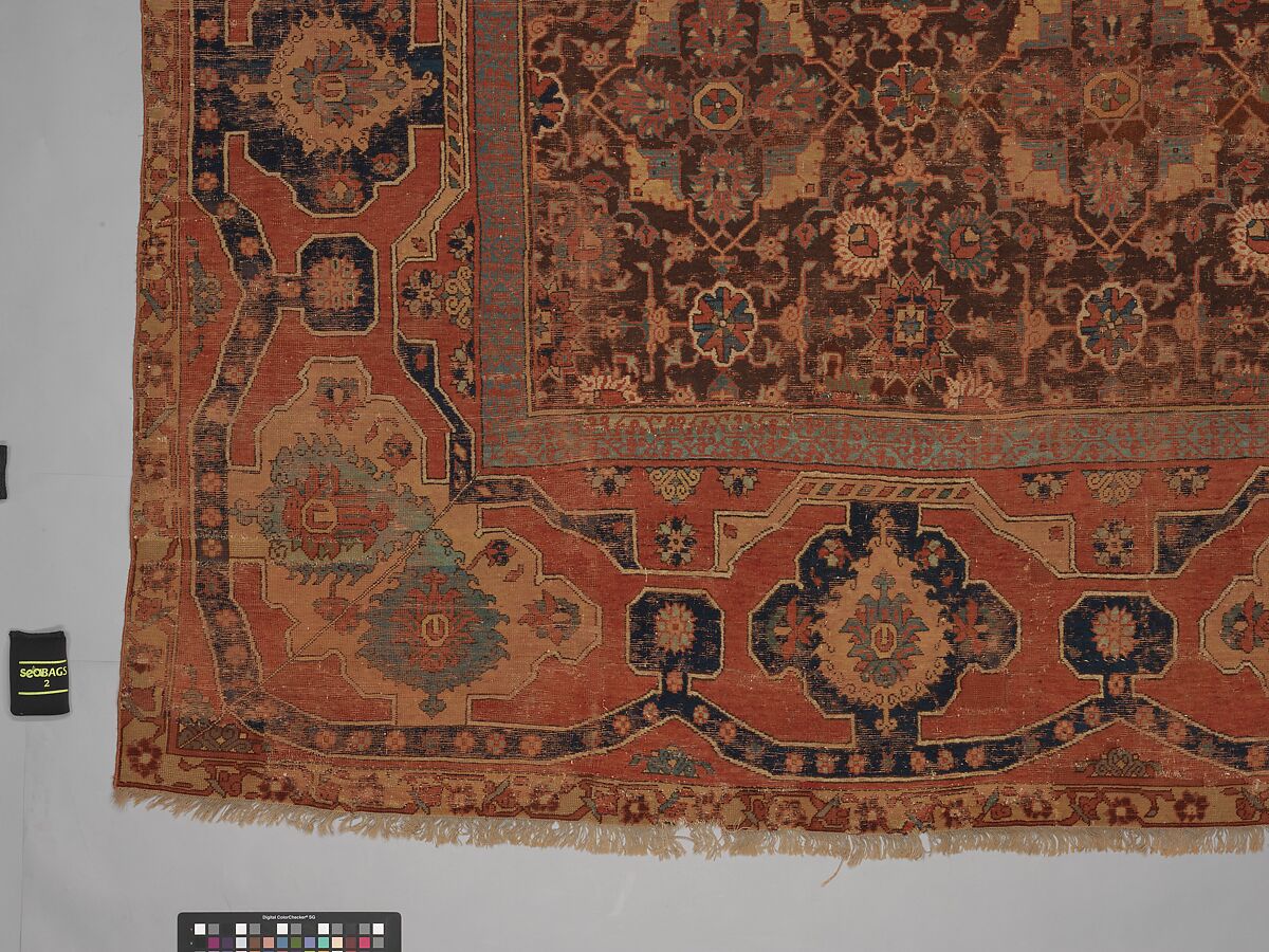 Carpet, Wool (warp, weft and pile); asymmetrically knotted pile